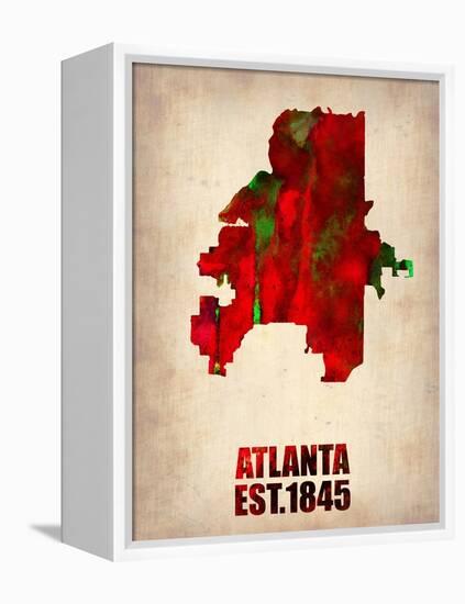 Atlanta Watercolor Map-NaxArt-Framed Stretched Canvas