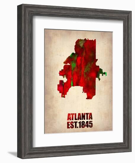 Atlanta Watercolor Map-NaxArt-Framed Art Print