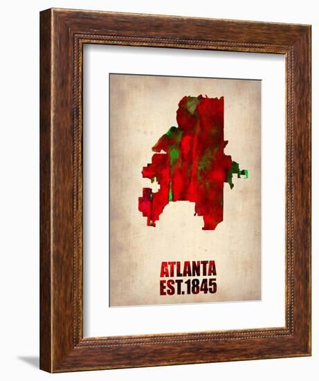 Atlanta Watercolor Map-NaxArt-Framed Art Print