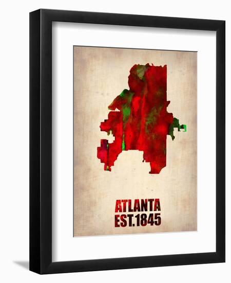 Atlanta Watercolor Map-NaxArt-Framed Art Print