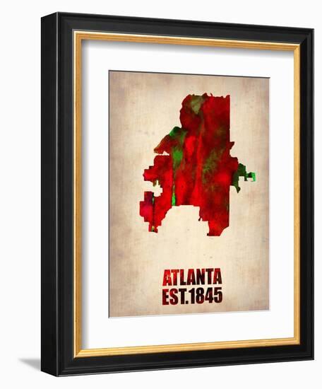 Atlanta Watercolor Map-NaxArt-Framed Art Print