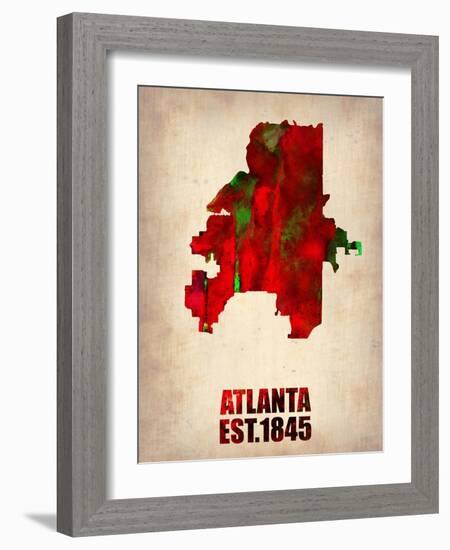 Atlanta Watercolor Map-NaxArt-Framed Art Print