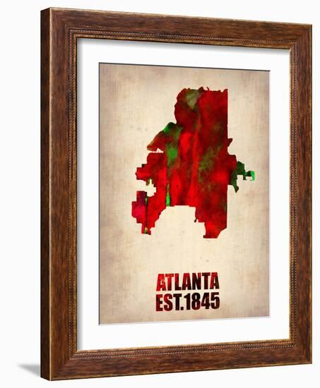 Atlanta Watercolor Map-NaxArt-Framed Art Print