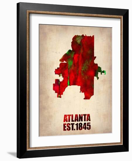 Atlanta Watercolor Map-NaxArt-Framed Art Print