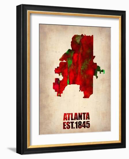 Atlanta Watercolor Map-NaxArt-Framed Art Print