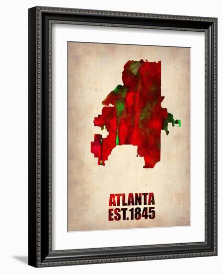 Atlanta Watercolor Map-NaxArt-Framed Art Print