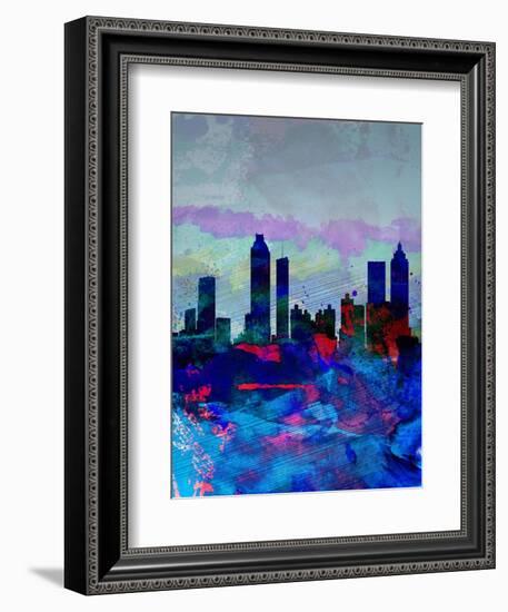 Atlanta Watercolor Skyline-NaxArt-Framed Art Print