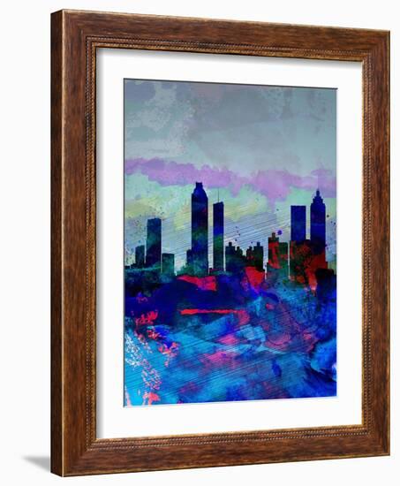 Atlanta Watercolor Skyline-NaxArt-Framed Art Print