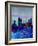 Atlanta Watercolor Skyline-NaxArt-Framed Art Print