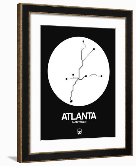 Atlanta White Subway Map-NaxArt-Framed Art Print