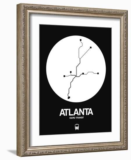 Atlanta White Subway Map-NaxArt-Framed Art Print