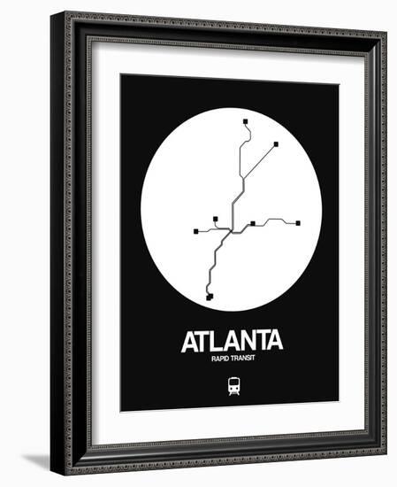 Atlanta White Subway Map-NaxArt-Framed Art Print