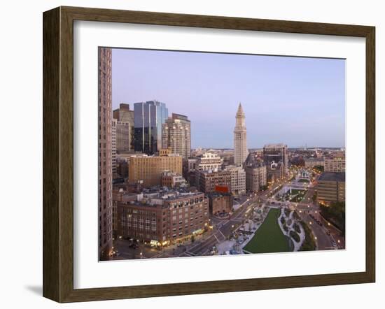 Atlantic Avenue and Customs House, Boston, Massachusetts, USA-John Coletti-Framed Photographic Print
