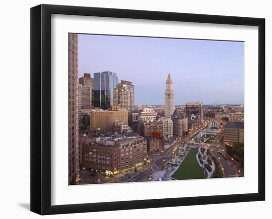 Atlantic Avenue and Customs House, Boston, Massachusetts, USA-John Coletti-Framed Photographic Print