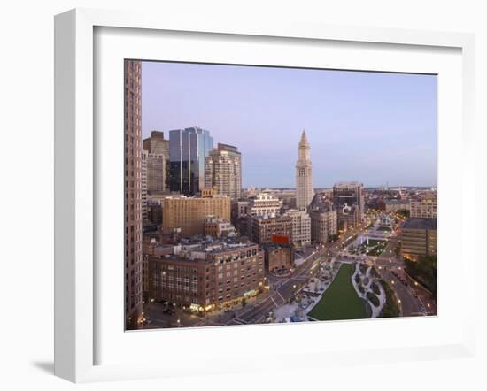 Atlantic Avenue and Customs House, Boston, Massachusetts, USA-John Coletti-Framed Photographic Print