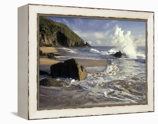 Atlantic Beach of St. Kitts, Caribbean-Robin Hill-Framed Premier Image Canvas