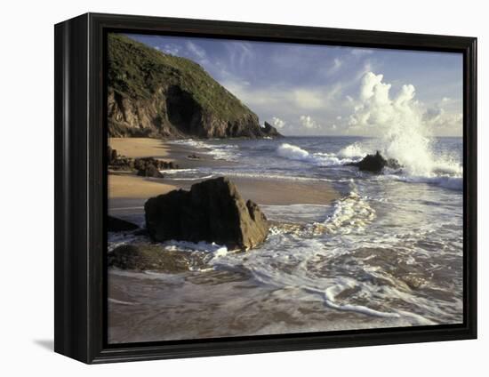 Atlantic Beach of St. Kitts, Caribbean-Robin Hill-Framed Premier Image Canvas