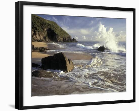 Atlantic Beach of St. Kitts, Caribbean-Robin Hill-Framed Photographic Print