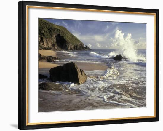 Atlantic Beach of St. Kitts, Caribbean-Robin Hill-Framed Photographic Print