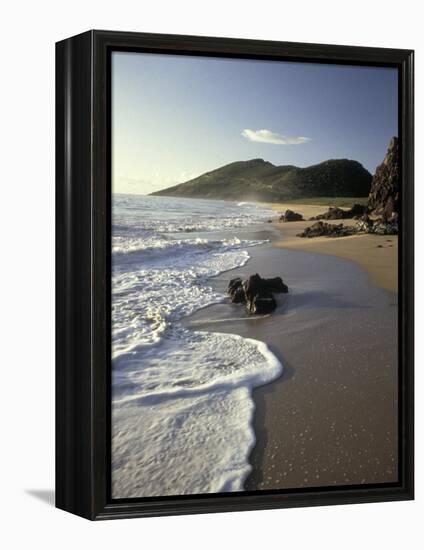 Atlantic Beach of St. Kitts, Caribbean-Robin Hill-Framed Premier Image Canvas