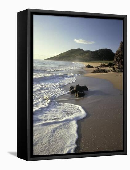 Atlantic Beach of St. Kitts, Caribbean-Robin Hill-Framed Premier Image Canvas