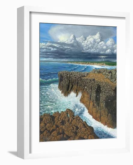 Atlantic Breakers Pontal Portugal-Richard Harpum-Framed Art Print