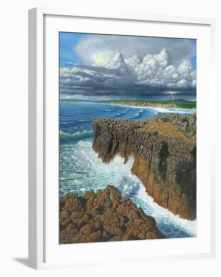 Atlantic Breakers Pontal Portugal-Richard Harpum-Framed Art Print