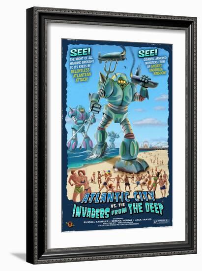 Atlantic City, New Jersey - Invaders from the Deep-Lantern Press-Framed Art Print