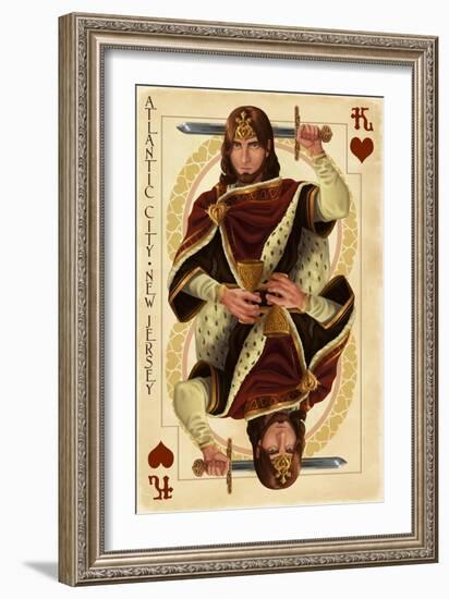 Atlantic City, New Jersey - King of Hearts-Lantern Press-Framed Art Print