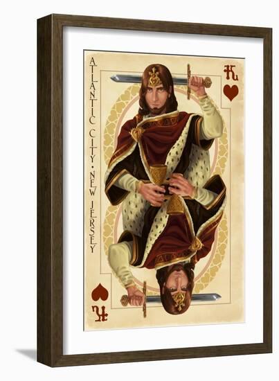 Atlantic City, New Jersey - King of Hearts-Lantern Press-Framed Art Print