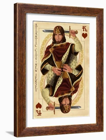 Atlantic City, New Jersey - King of Hearts-Lantern Press-Framed Art Print