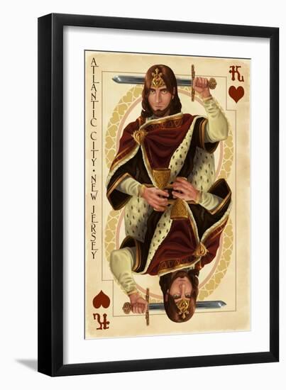 Atlantic City, New Jersey - King of Hearts-Lantern Press-Framed Art Print