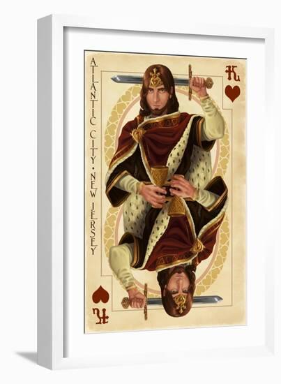 Atlantic City, New Jersey - King of Hearts-Lantern Press-Framed Art Print