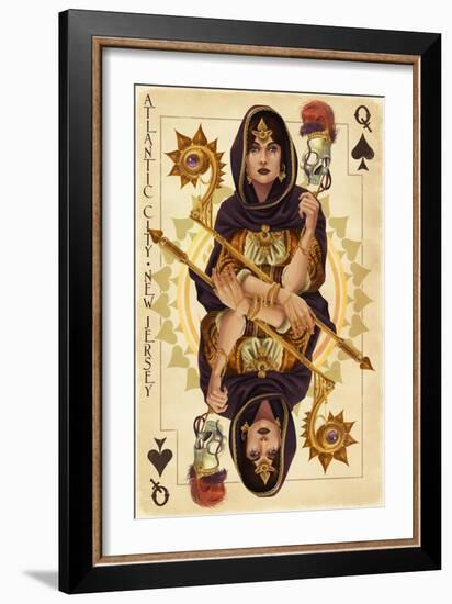 Atlantic City, New Jersey - Queen of Spades-Lantern Press-Framed Art Print