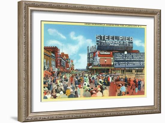 Atlantic City, New Jersey - Steel Pier View from Boardwalk-Lantern Press-Framed Art Print