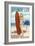 Atlantic City, New Jersey - Surfer Pinup Girl-Lantern Press-Framed Art Print