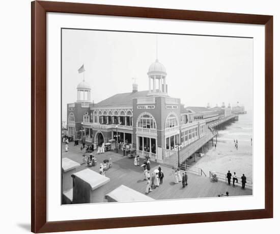 Atlantic City Steel Pier, 1910s-Vintage Photography-Framed Art Print