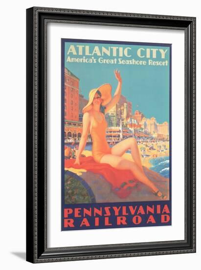 Atlantic City Travel Poster-null-Framed Art Print