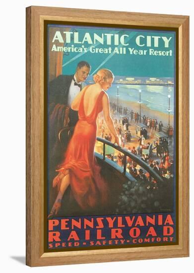 Atlantic City Travel Poster-null-Framed Stretched Canvas