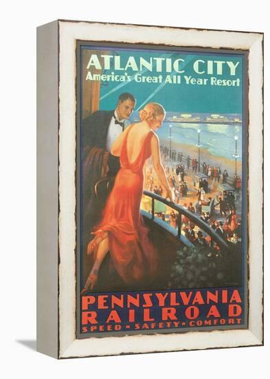 Atlantic City Travel Poster-null-Framed Stretched Canvas