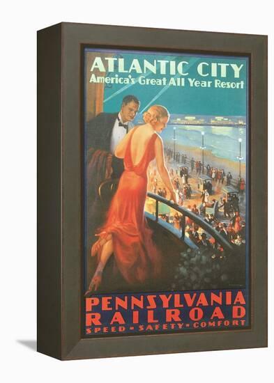 Atlantic City Travel Poster-null-Framed Stretched Canvas