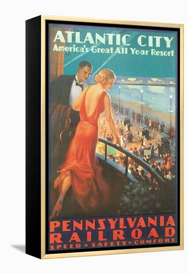 Atlantic City Travel Poster-null-Framed Stretched Canvas