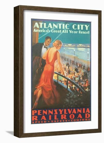 Atlantic City Travel Poster-null-Framed Art Print