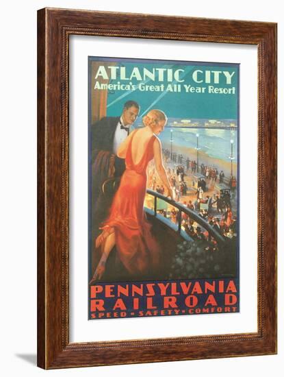 Atlantic City Travel Poster-null-Framed Art Print