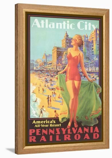 Atlantic City Travel Poster-null-Framed Stretched Canvas