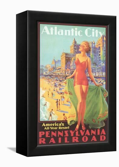 Atlantic City Travel Poster-null-Framed Stretched Canvas