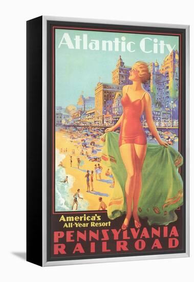 Atlantic City Travel Poster-null-Framed Stretched Canvas