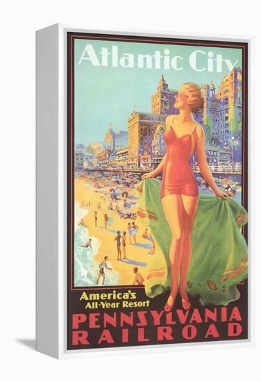 Atlantic City Travel Poster-null-Framed Stretched Canvas