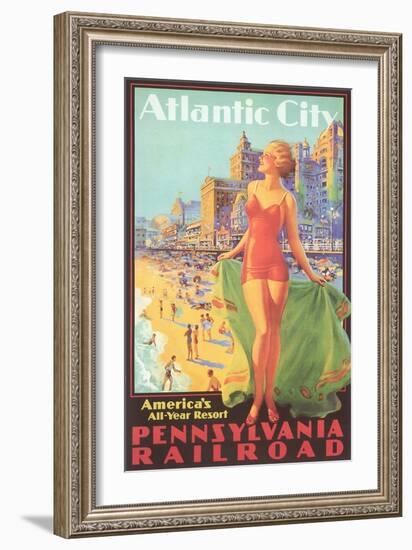 Atlantic City Travel Poster-null-Framed Art Print