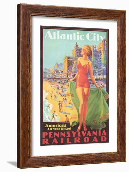 Atlantic City Travel Poster-null-Framed Art Print